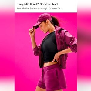 Women's Mid Rise Athletic Shorts - Berry